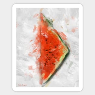 Triangle Watermelon Painted in a Contemporary Style Sticker